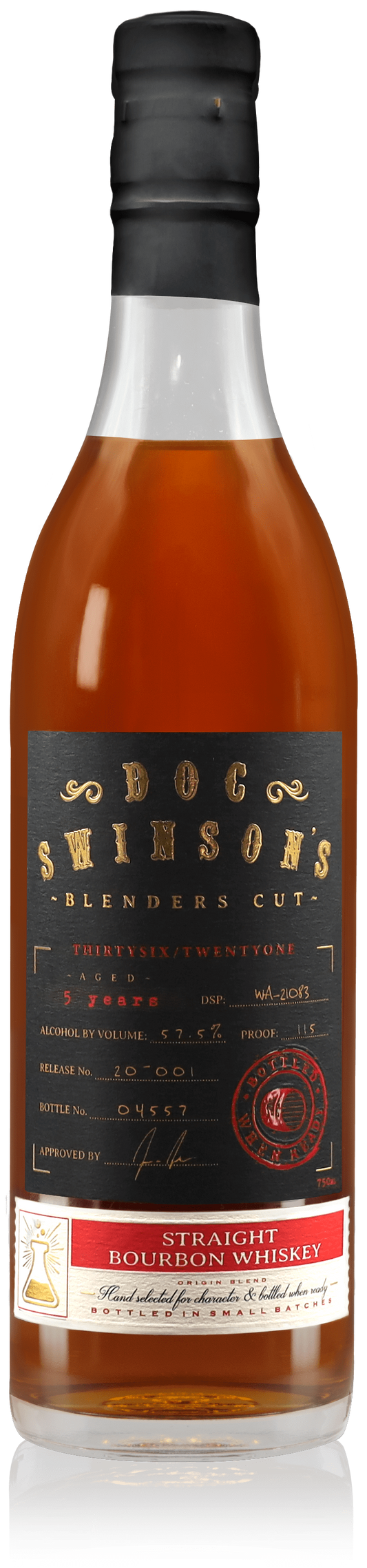 Doc Swinsons Blenders Cut Straight Bourbon Whiskey 750 ml