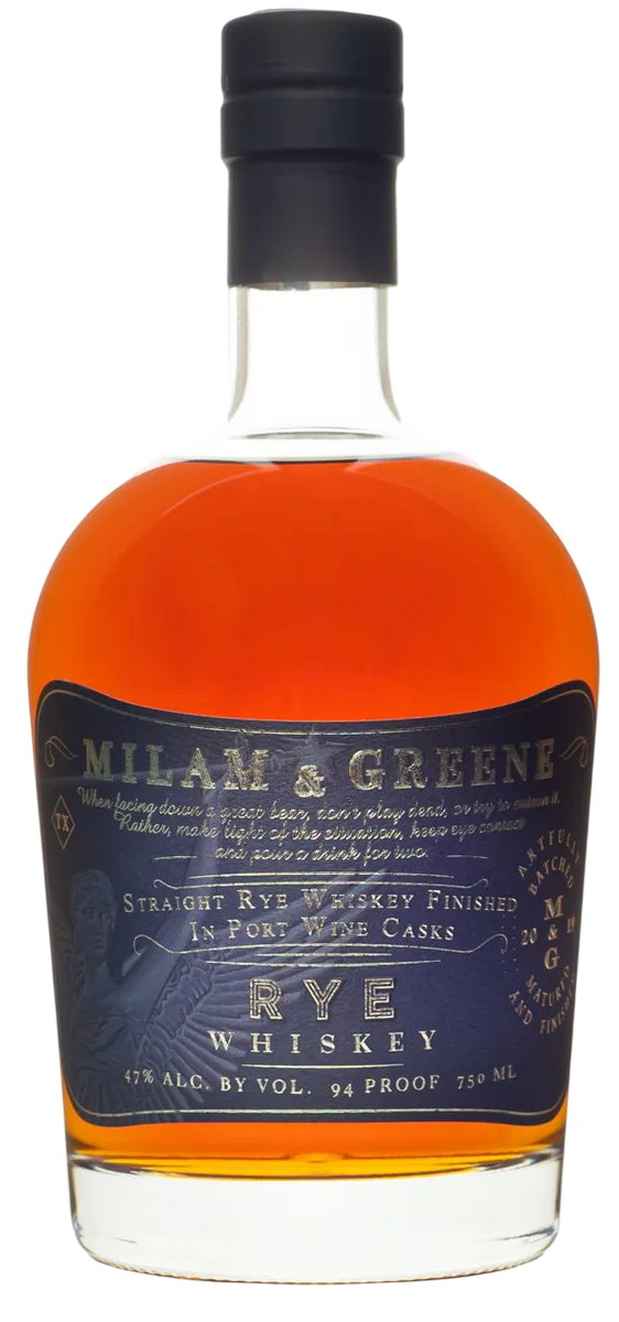 Milam and Greene Port Wine Cask Finish Straight Rye Whiskey 750 ml